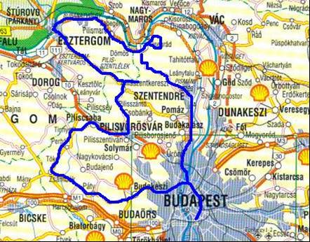Donauknie Ungarn Karte | creactie